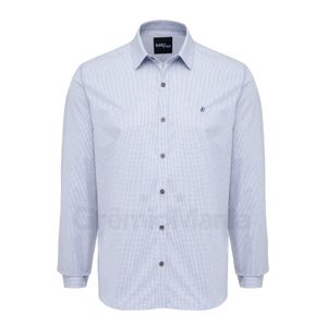 Camisa M/L Black White & Blue Xadrez