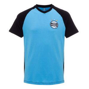 Camiseta Gola V Azul/Preto