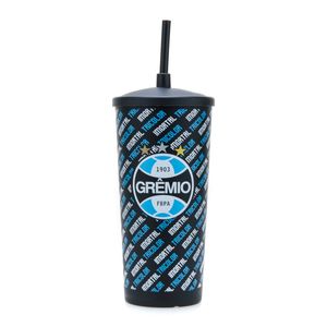 Copo Plástico c/ Canudo Preto