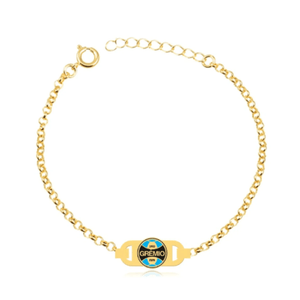 Melindrosa do Grêmio com símbolo colorido folheado em ouro 18k