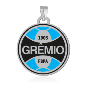 Pingente símbolo do Grêmio colorido em prata 925
