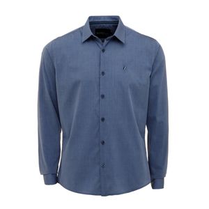 Camisa Social BWB Manga Longa Marinho Claro
