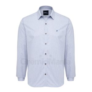 Camisa M/L Black White & Blue Xadrez