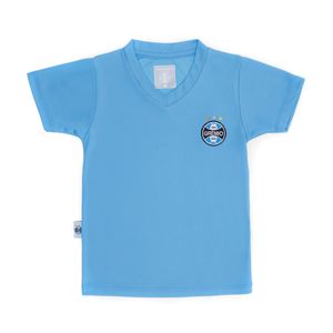 Camiseta Dry Azul Decote V Infantojuvenil