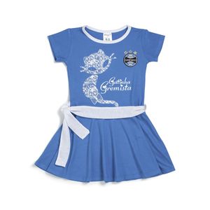 Vestido Gatinha M/C Celeste Infantil