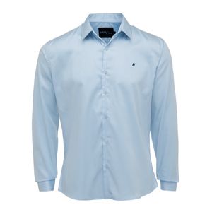 Camisa M/L Black White Blue Celeste