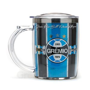 Caneca Plástica/Inox com Tampa 450ml