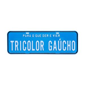 Placa Personalizada Fundo Azul Tricolor Gaúcho