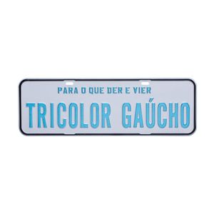 Placa Personalizada Fundo Branco Tricolor Gaúcho