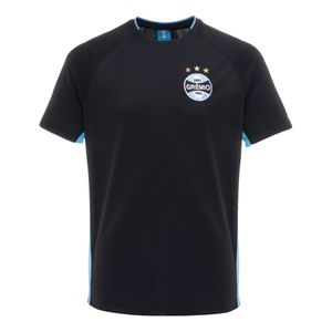 Camiseta Esportiva Masculina Preta/Celeste