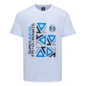 Camiseta Branca Somos Azuis, Pretos e Brancos