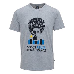 Camiseta Cinza Somos Azuis, Pretos e Brancos