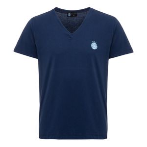 Camisa Decote V Masculina Azul