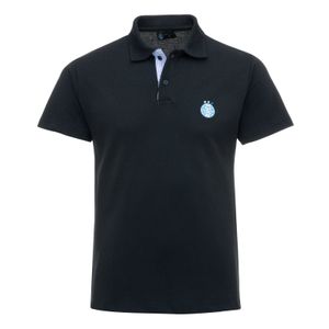 Pólo Detalhe Listrado Masculina Preta