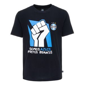 Camiseta Preta EST Branca Somos Azuis, Pretos e Brancos
